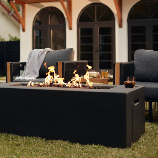 Blaze 60-Inch Rectangular Concrete Natural Gas Fire Pit Table in Phantom  BLZ-60-FTABLE