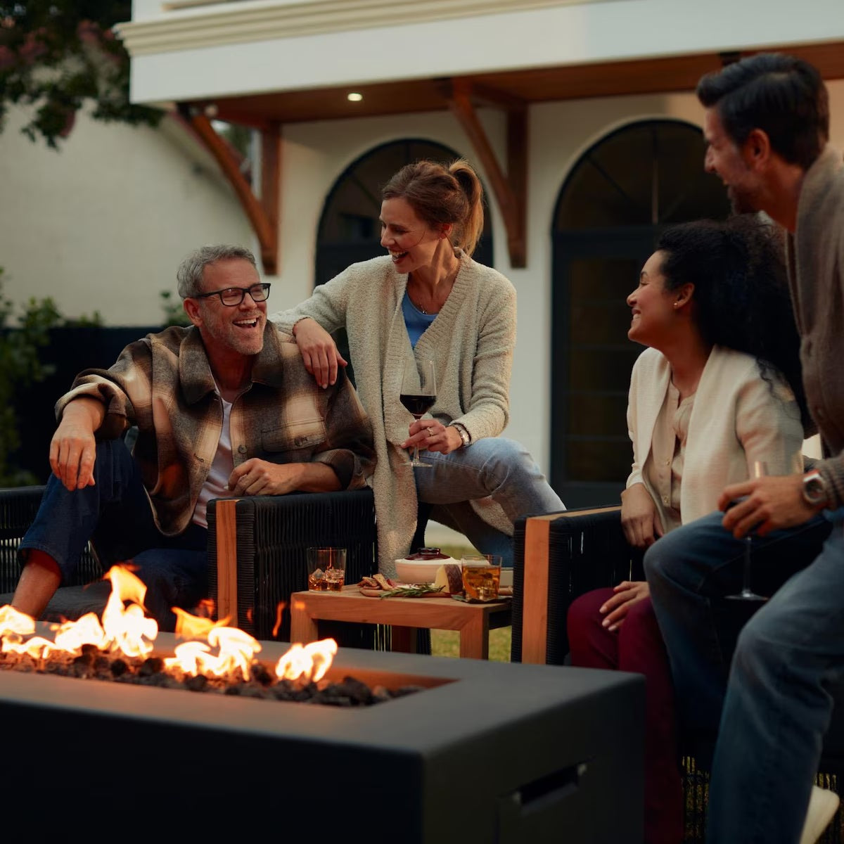 Blaze 60-Inch Rectangular Concrete Natural Gas Fire Pit Table in Phantom BLZ-60-FTABLE