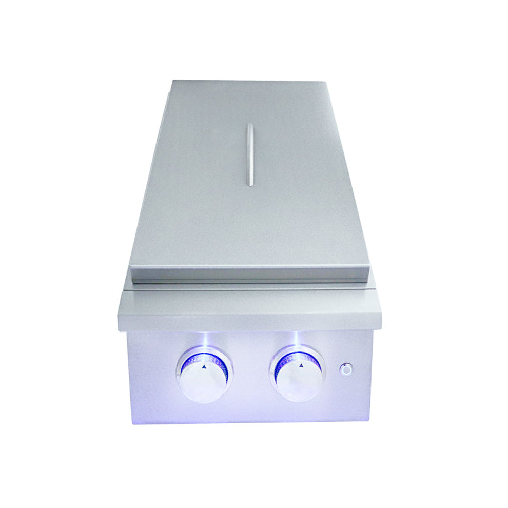 RCS - Side Burner Premier Double w/ LED Lights - RJCSSBL