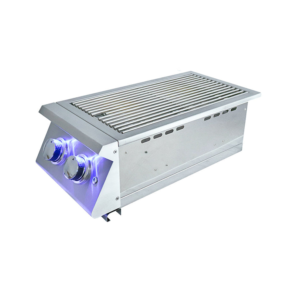 RCS - Side Burner Premier Double w/ LED Lights - RJCSSBL