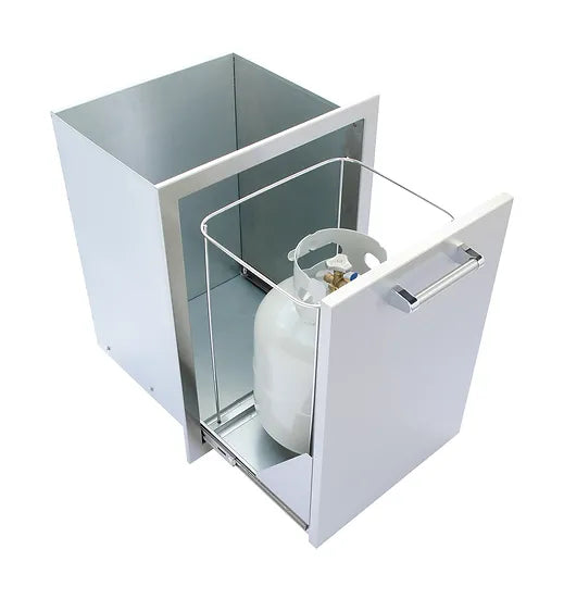 Kokomo Outdoor Kitchen Stainless Steel Trash/Propane Pull-Out SKU: KO-TRHD