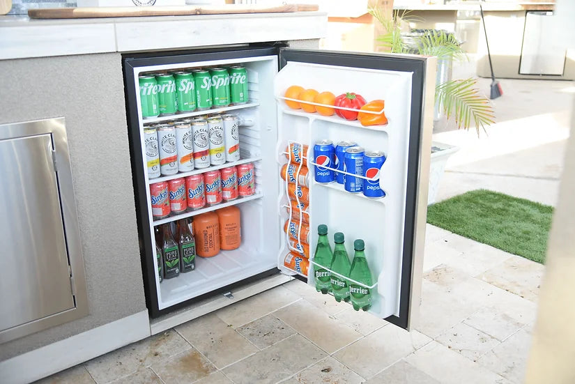 Kokomo Pro Built-In Outdoor Kitchen Refrigerator with Temp Control Soda Rack Pro Sleeve SKU: KO-FRIDGE+PROSLEEVE