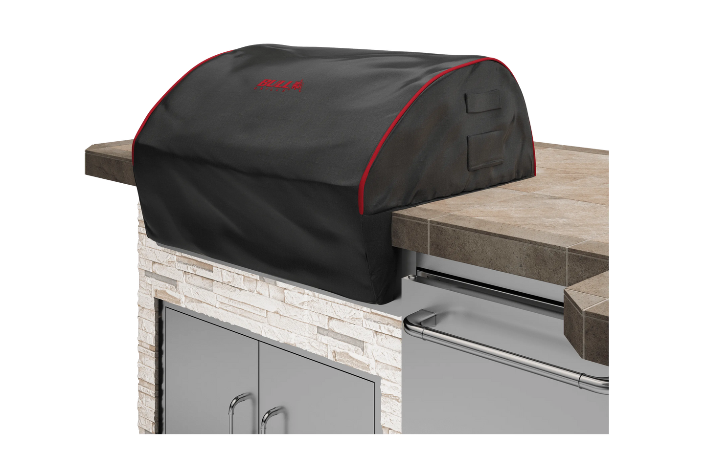 Bull - 38" Grill Head Cover, Bull Premium Cover/Black Red Piping & Stitched Logo