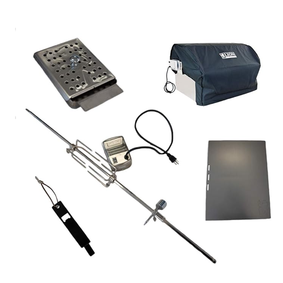 Lion Premium Grills Package 32-Inch Grill L75000 with Single Side Burner, Eco Friendly Refrigerator, Door and Drawer Combo with 5 in 1 BBQ Tool Set - Package Deal