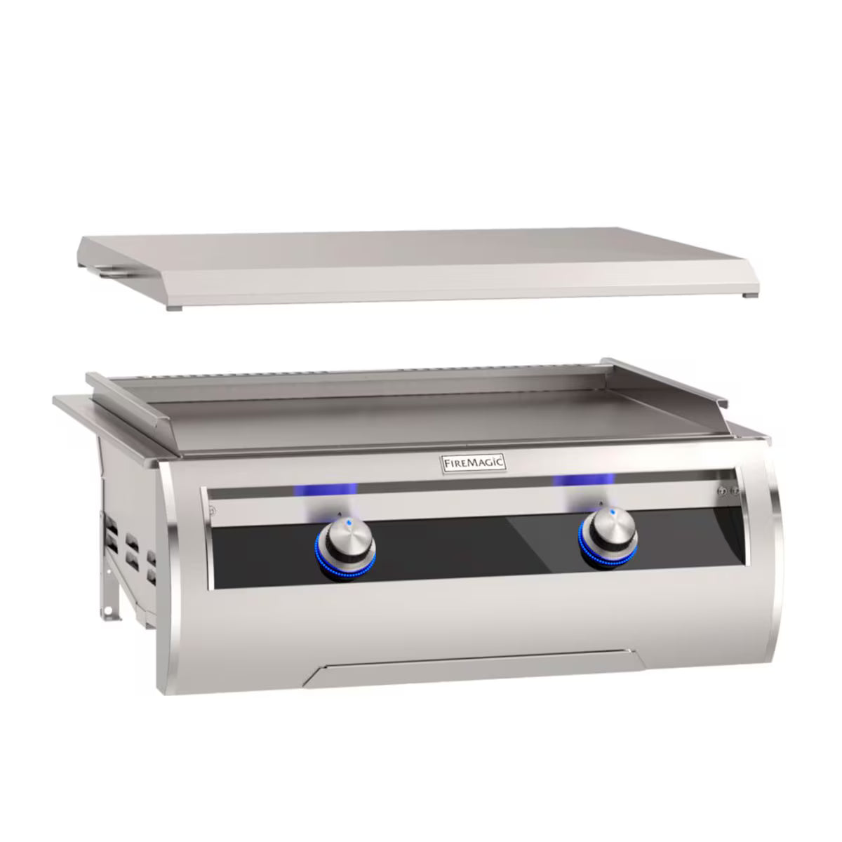 Fire Magic Echelon Diamond E660i Black Glass Built-In Propane/Natural Gas Gourmet Griddle w/ Stainless Steel Cover