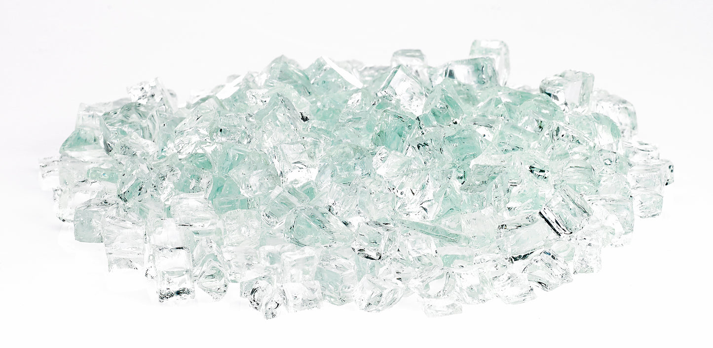 American Fire Glass - 1/2" Clear, 10 lb. Jar Fire Glass