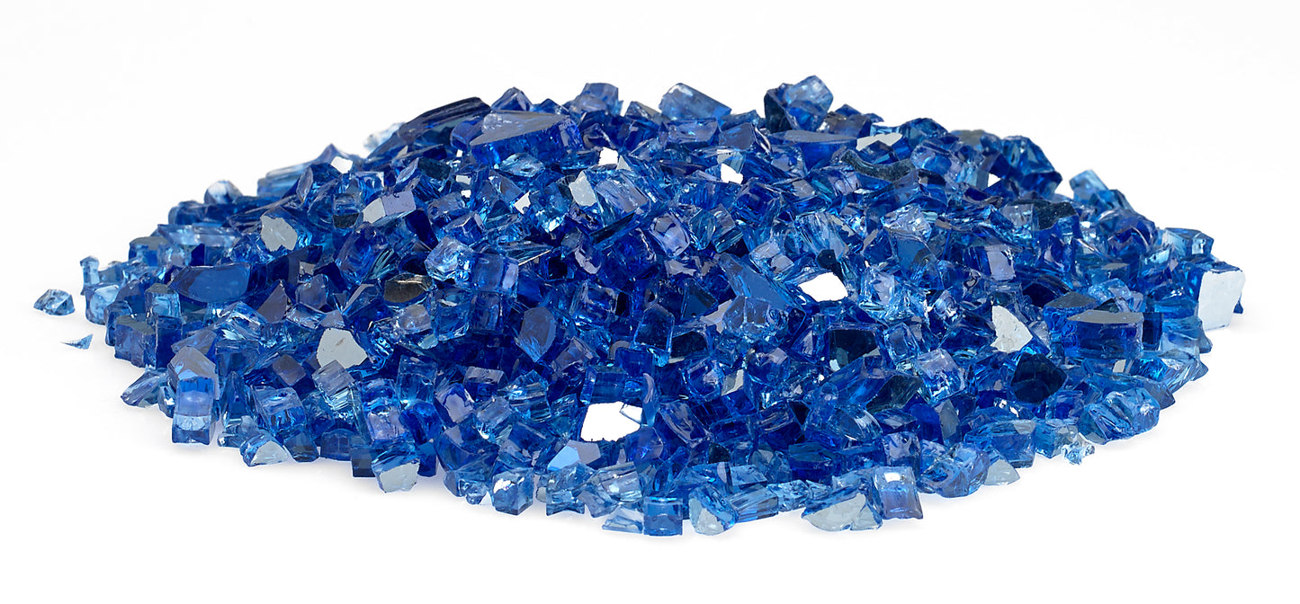 American Fire Glass - 1/4" Cobalt Reflective, 10 lb. Jar Fire Glass