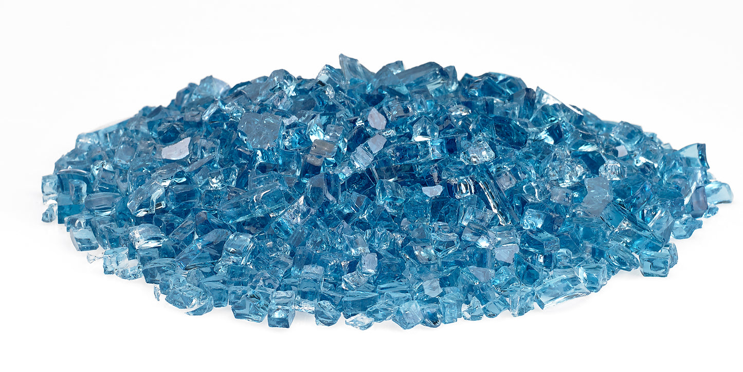 American Fire Glass - NLA-1/4" Pacific Blue, 10 lb. Jar Fire Glass