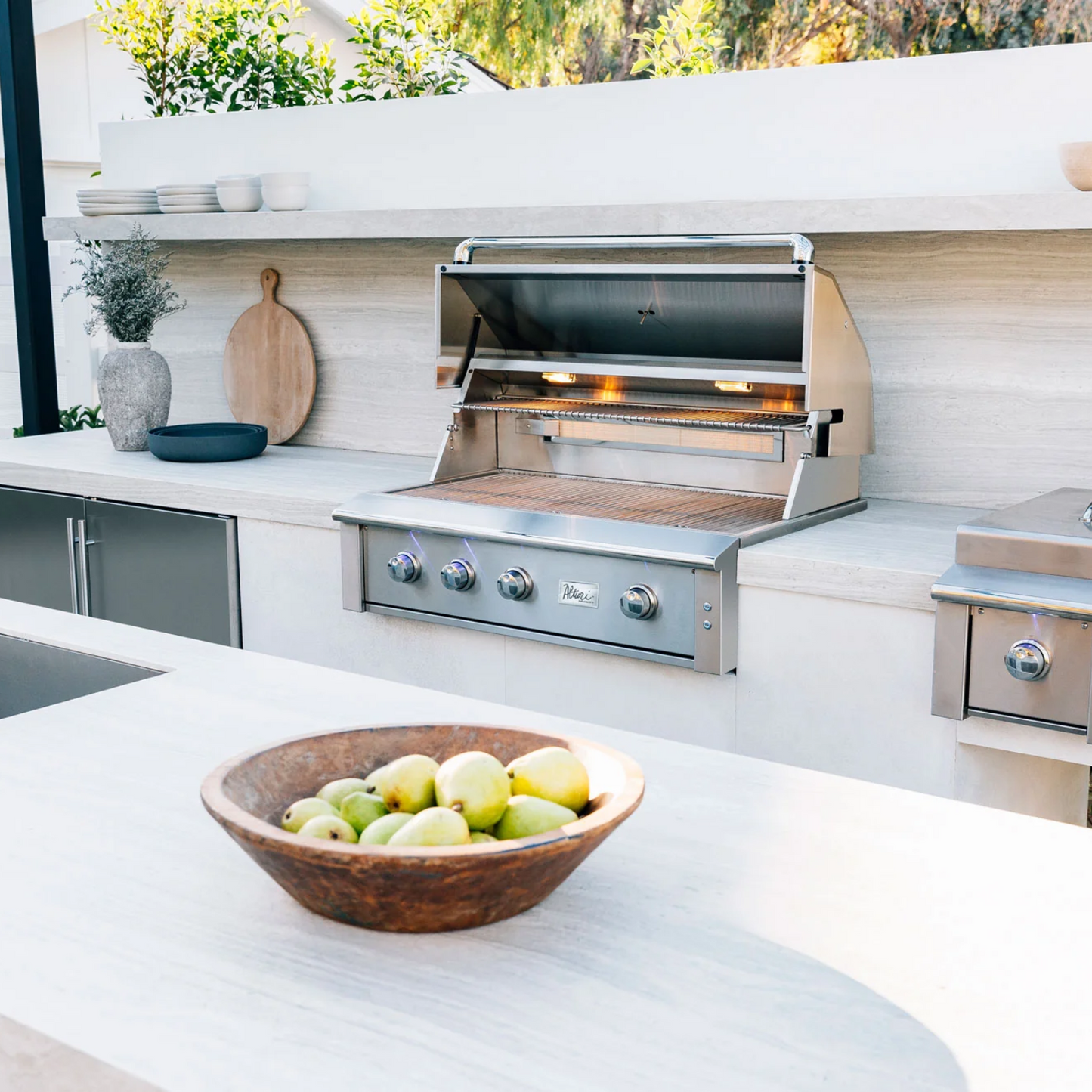 American Made Grills Alturi 36-in 3 Burner Built-In Gas Grill w/ Stainless Steel Burners & Rotisserie – ALT36T