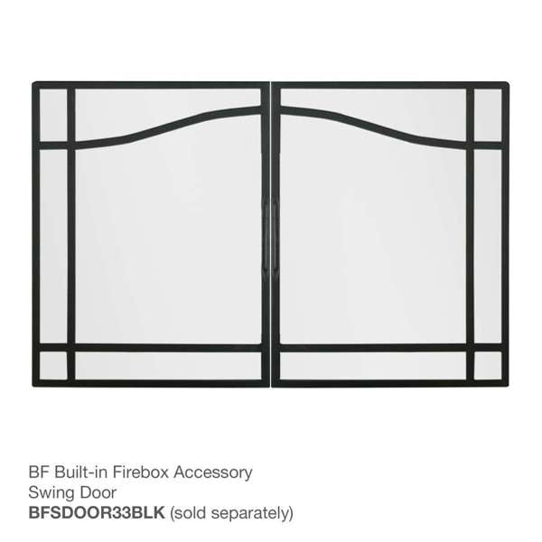 29" Glass Swing Doors for BF33DXP Fireboxes - BFSDOOR33BLK