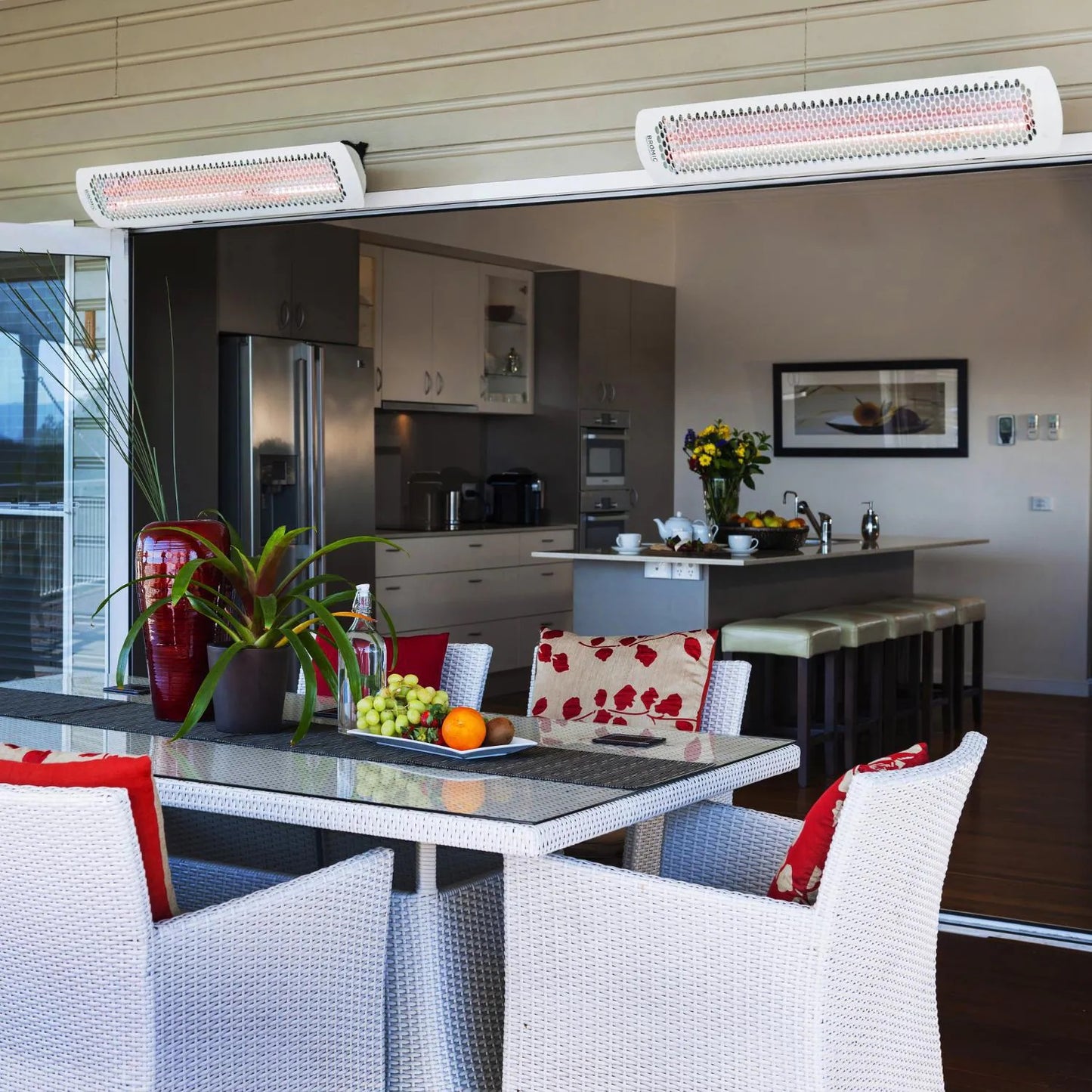 Bromic Heating Tungsten Smart-Heat 56-Inch 6000W Dual Element 240V Electric Infrared Patio Heater - White - BH0420013
