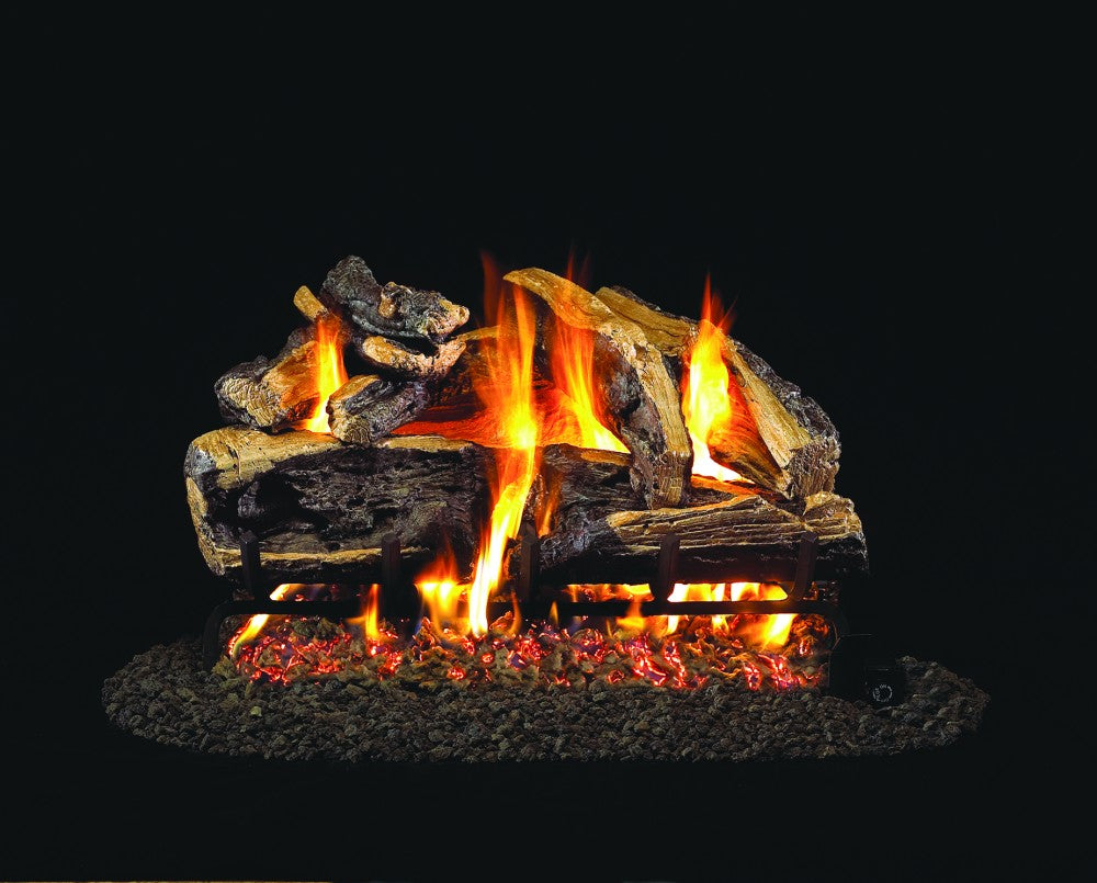 PETERSON - 24" CHARRED RUGGED SPLIT OAK LOGS ONLY