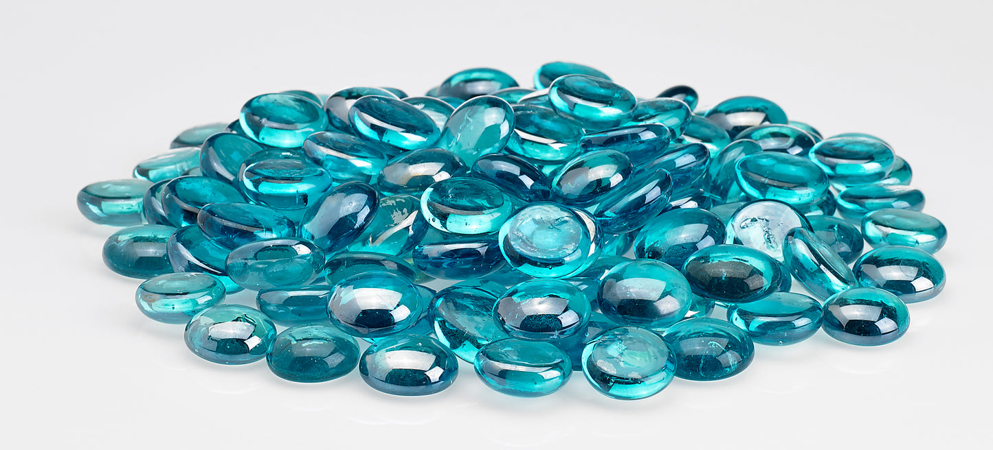American Fire Glass - Aqua Blue Luster, 10 lb Jar Fire Beads