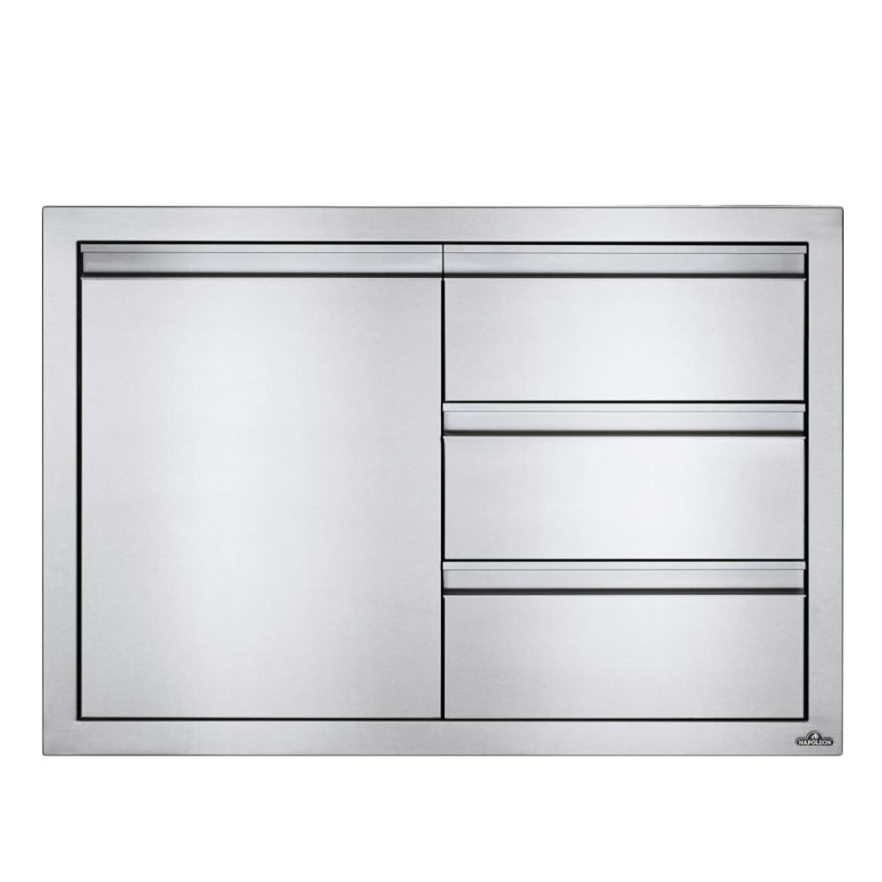 Napoleon 36-Inch Stainless Steel Single Door and Triple Drawer - BI-3624-1D3DR