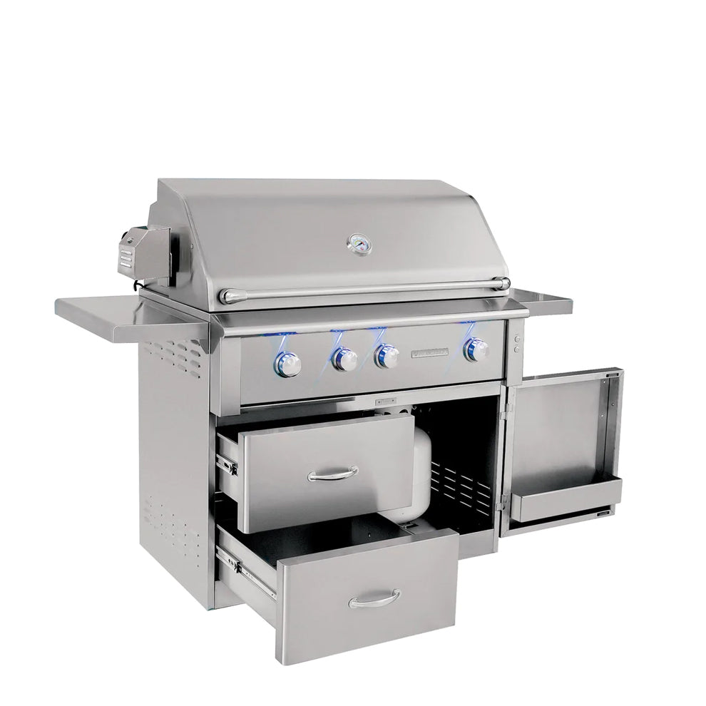 Summerset Alturi 42-Inch 3-Burner Freestanding Grill With Stainless Steel Burners & Rotisserie – ALT42T