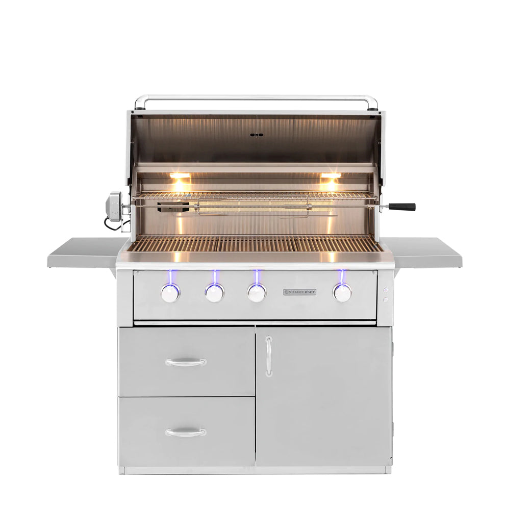 Summerset Alturi 42-Inch 3-Burner Freestanding Grill With Stainless Steel Burners & Rotisserie – ALT42T
