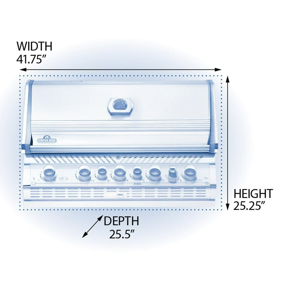 Napoleon Prestige PRO 665 Built-in Grill with Infrared Rear Burner and Rotisserie Kit - BIPRO665RBNSS-3