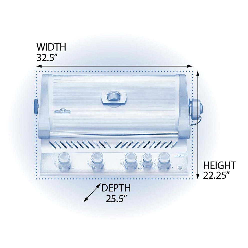 Napoleon Prestige 500 Built-in Natural Gas Grill with Infrared Rear Burner and Rotisserie Kit - BIP500RBNSS-3