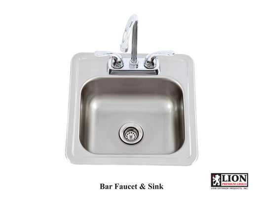 Lion Bar Sink w/ Faucet 15" x 15"