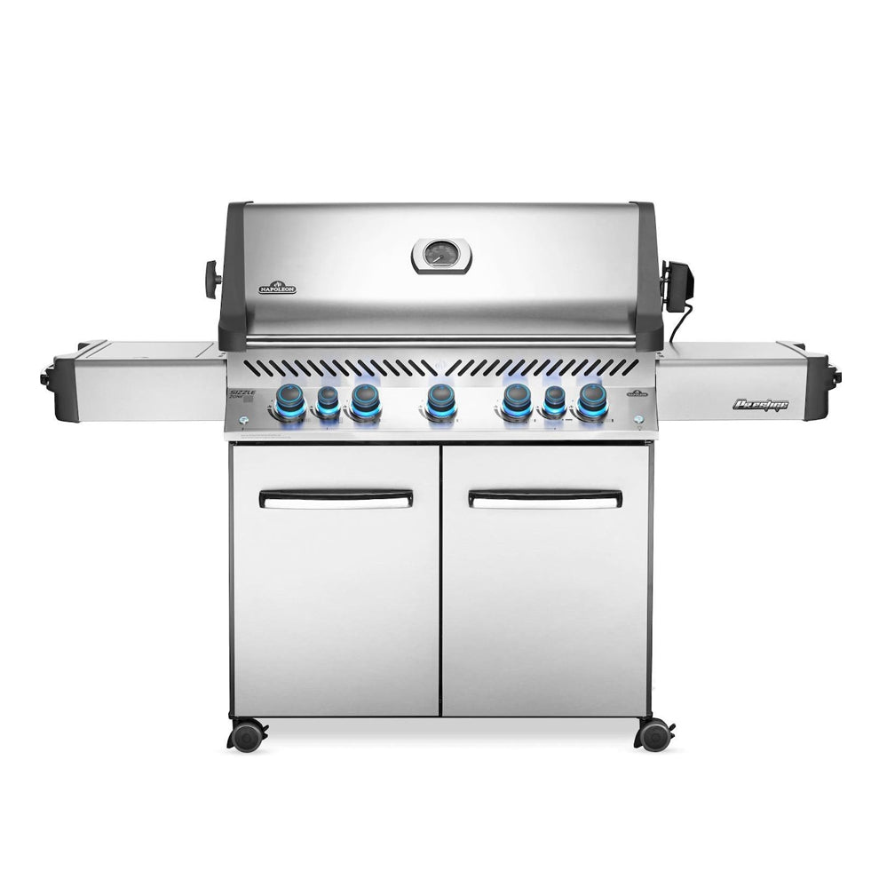 Napoleon Prestige 665 Propane Gas Grill with Infrared Rear Burner and Infrared Side Burner and Rotisserie Kit - P665RSIBPSS