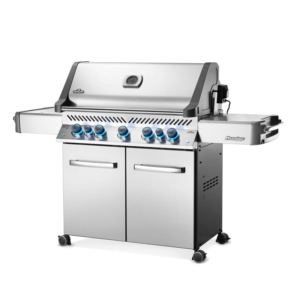 Napoleon Prestige 665 Propane Gas Grill with Infrared Rear Burner and Infrared Side Burner and Rotisserie Kit - P665RSIBPSS