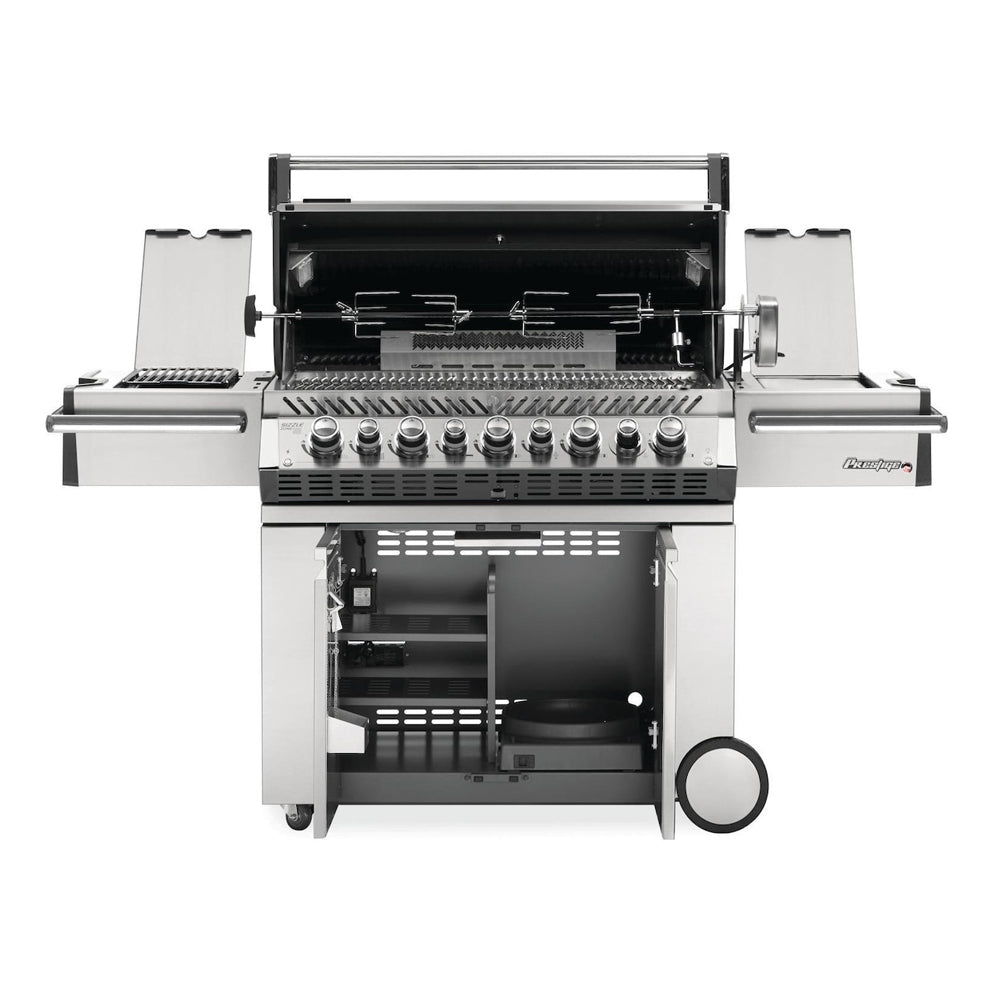 Napoleon Prestige PRO 665 Propane Gas Grill with Infrared Rear Burner and Infrared Side Burner and Rotisserie Kit - PRO665RSIBPSS-3