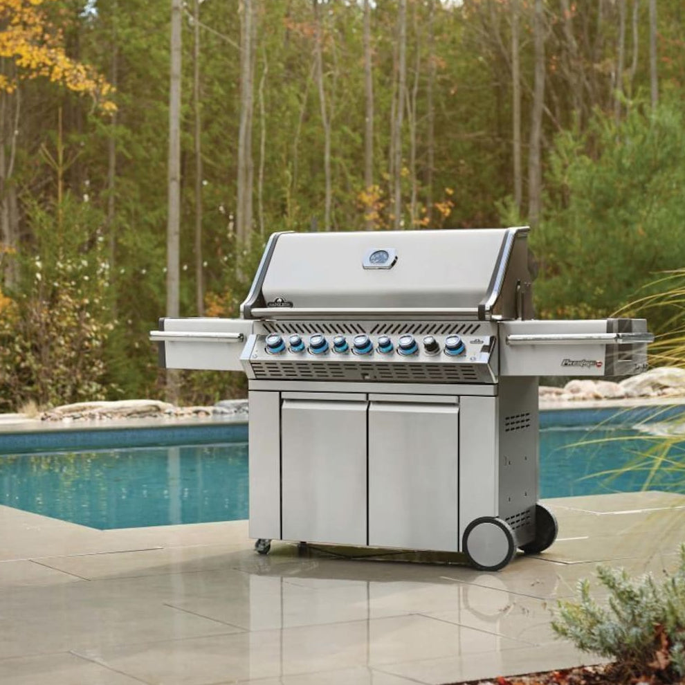 Napoleon Prestige PRO 665 Propane Gas Grill with Infrared Rear Burner and Infrared Side Burner and Rotisserie Kit - PRO665RSIBPSS-3