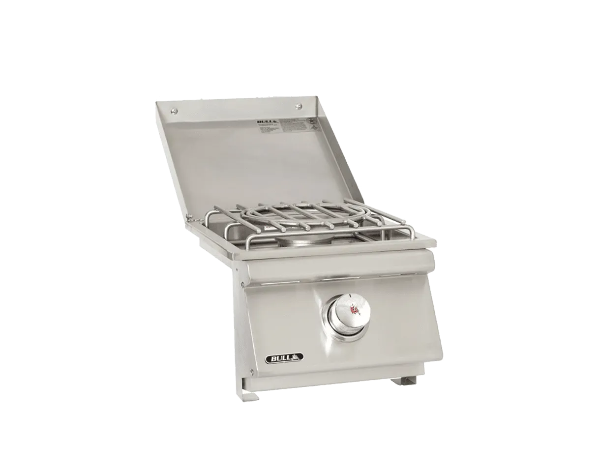 Bull Slide-In Pro Side Burner W/ Stainless Steel Lid - SKU: 60018 (LP) / 60019 (NG)