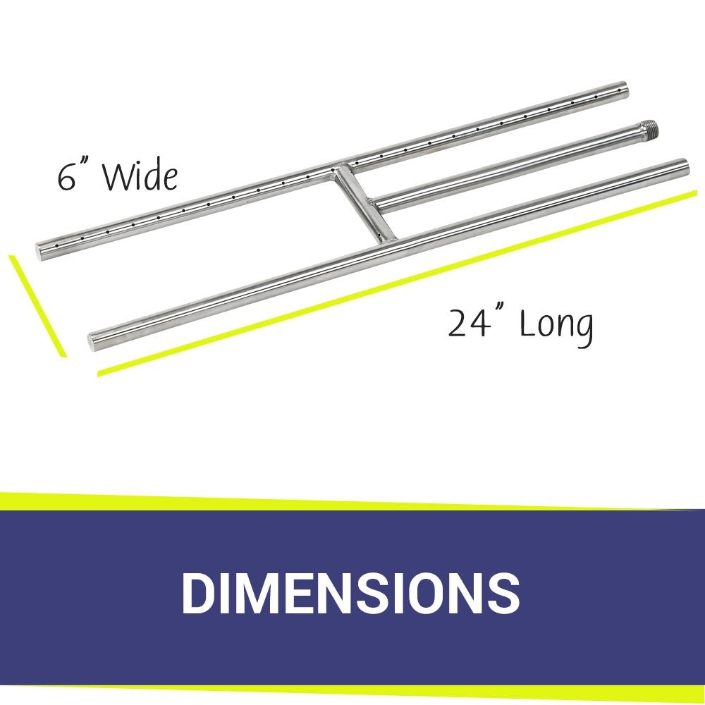 American Fire Glass - 24" H-Style Burner (24" x 6")