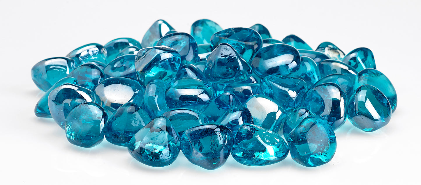 American Fire Glass - OM--OM--Powder Blue Luster, 10 lb. Jar Zircon Luster