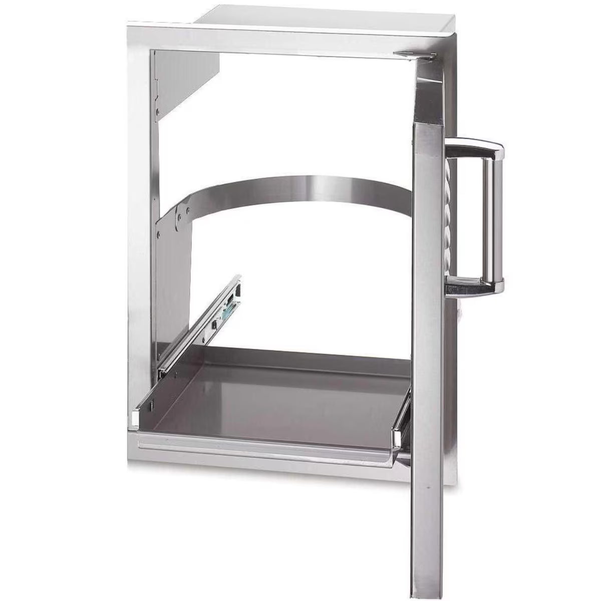 Fire Magic Premium Flush 14-Inch Right-Hinged Soft Close Louvered Single Access Door With Propane Tank Storage