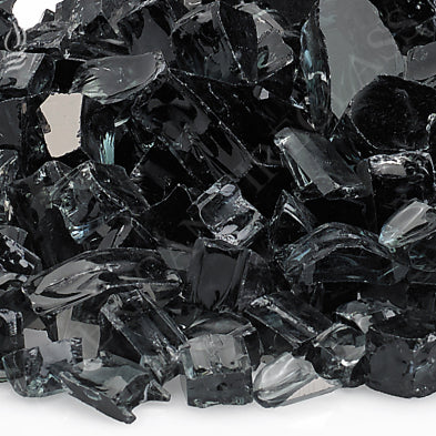 American Fire Glass - 1/2" Black Reflective, 10 lb. Jar Fire Glass
