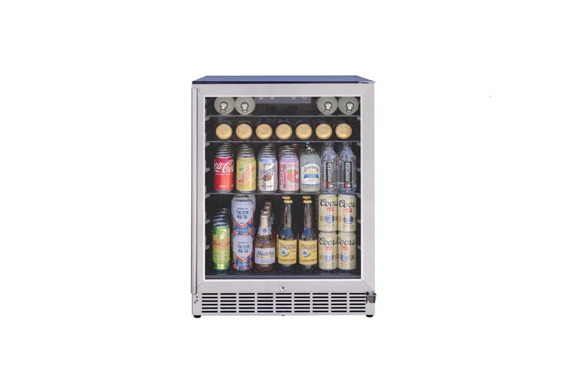 AMD 24" 5.1c Outdoor Rated Refrigerator with Glass Door and Glass Shelves - AMD-RFR-24G