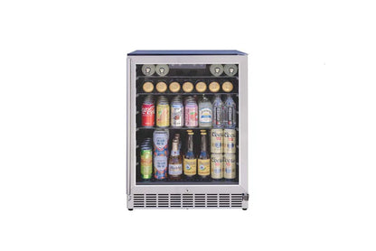 AMD 24" 5.1c Outdoor Rated Refrigerator with Glass Door and Glass Shelves - AMD-RFR-24G