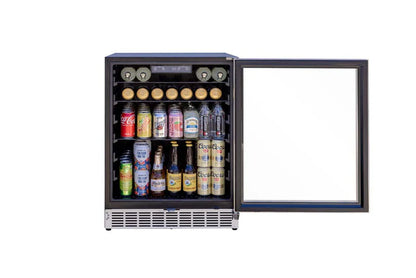 AMD 24" 5.1c Outdoor Rated Refrigerator with Glass Door and Glass Shelves - AMD-RFR-24G