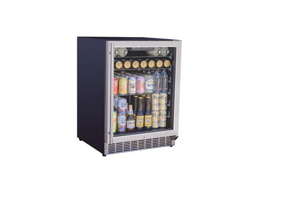 AMD 24" 5.1c Outdoor Rated Refrigerator with Glass Door and Glass Shelves - AMD-RFR-24G