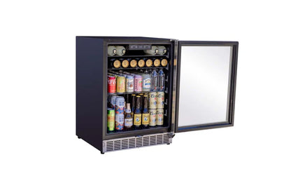 AMD 24" 5.1c Outdoor Rated Refrigerator with Glass Door and Glass Shelves - AMD-RFR-24G