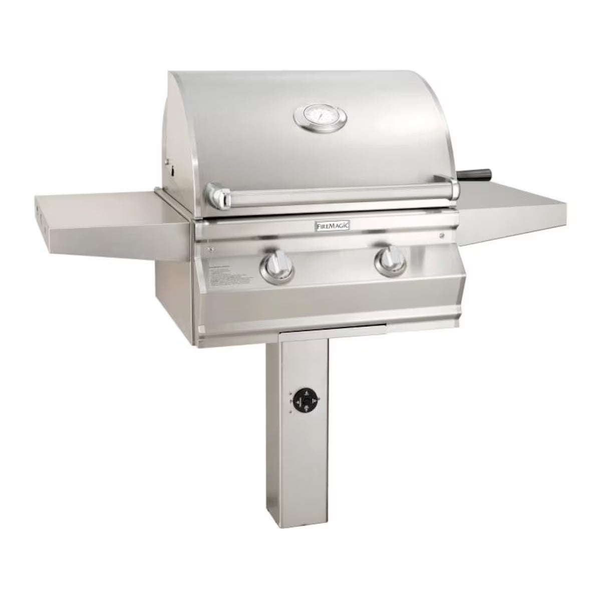 Fire Magic Choice C430S 24-Inch Natural Gas Grill With Analog Thermometer On In-Ground Post