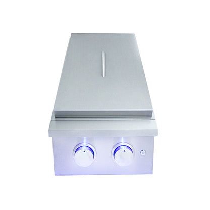 RCS -  Side Burner Premier Double w/ LED Lights - RJCSSBL