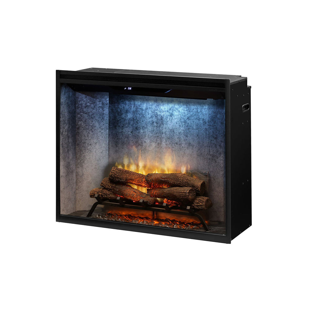 Dimplex Revillusion 30 inch Built-In Electric Firebox w/ Glass and Plug Kit | Weathered Concrete