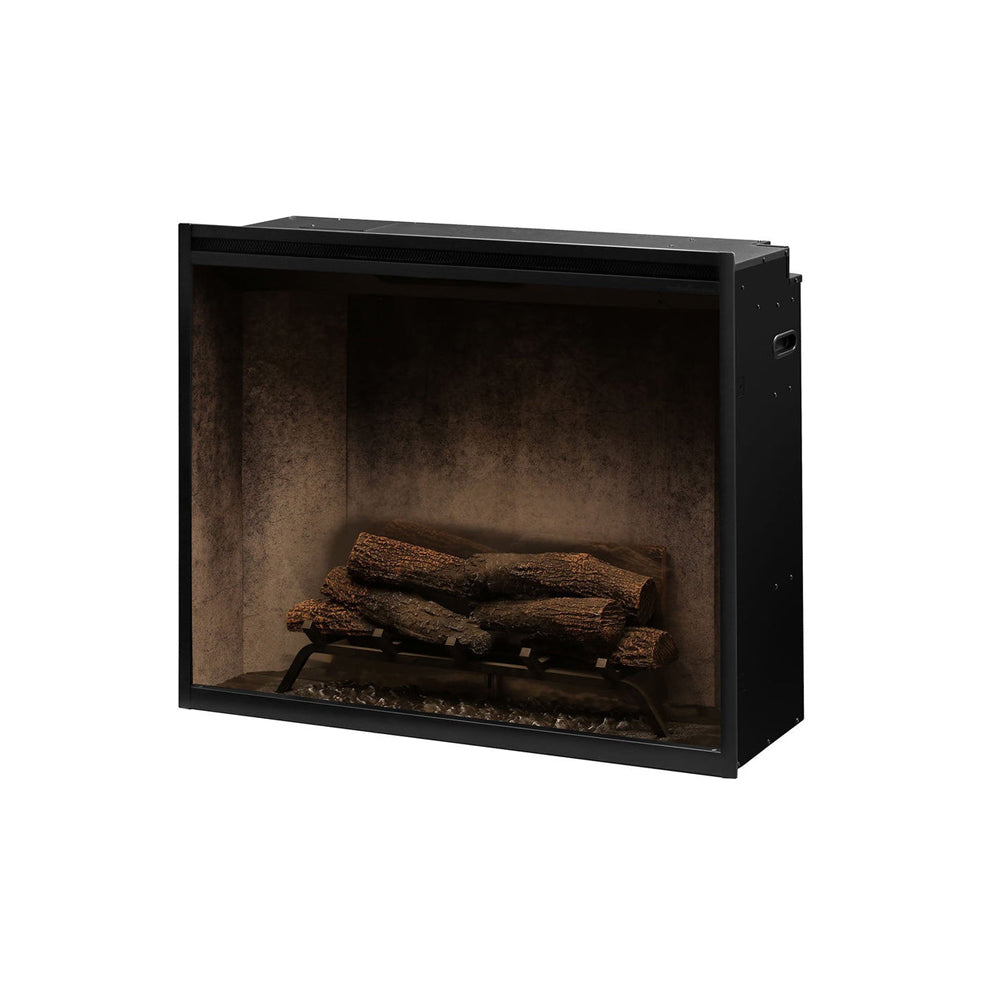 Dimplex Revillusion 36 inch Built-In Electric Firebox w/ Glass and Plug Kit | Weathered Concrete