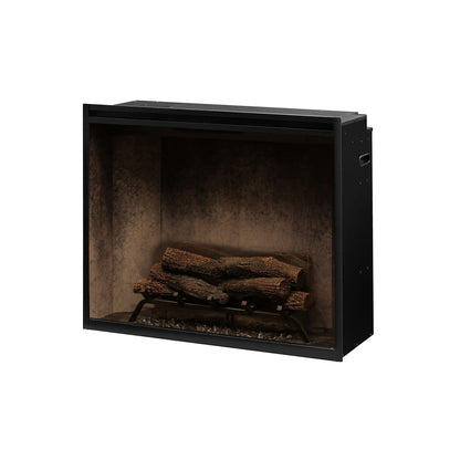 Dimplex Revillusion 36 inch Built-In Electric Firebox w/ Glass and Plug Kit | Weathered Concrete