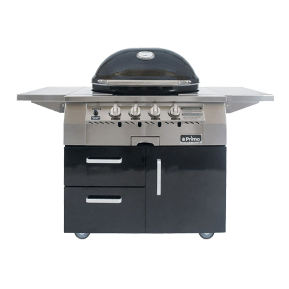 Primo PGGXLC Oval XL Mobile Gas Grill w/ (4) Burners - Ceramic Shell, Liquid Propane - PGGXLC