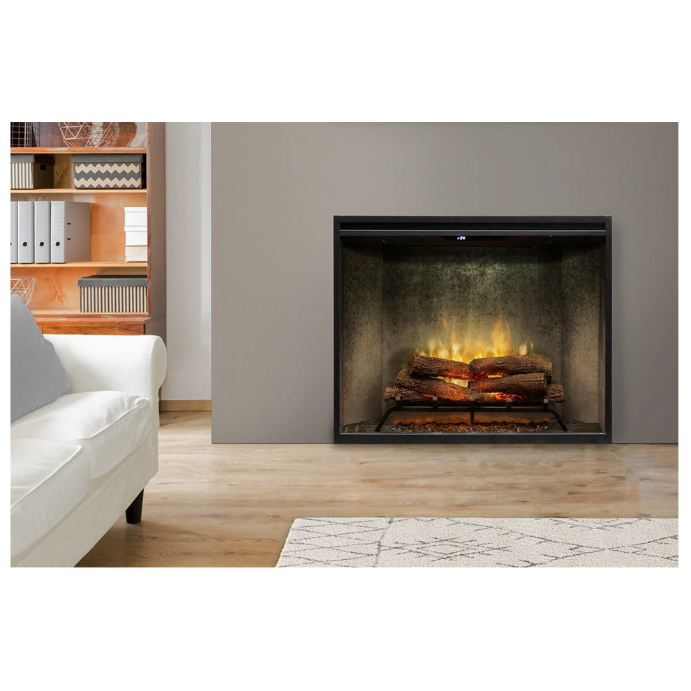 Dimplex Revillusion Portrait 36 inch Built-In Electric Firebox w/ Glass and Plug Kit | Weathered Concrete