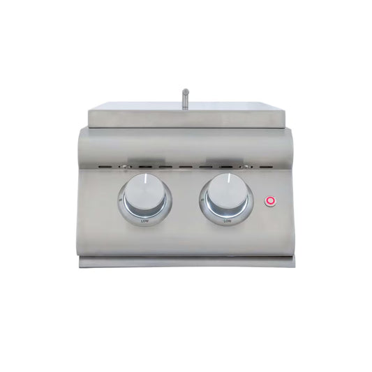 Blaze LTE+ Built-In Natural Gas/Propane Double Side Burner w/ Lid - BLZ-SB2-LTEPLUS