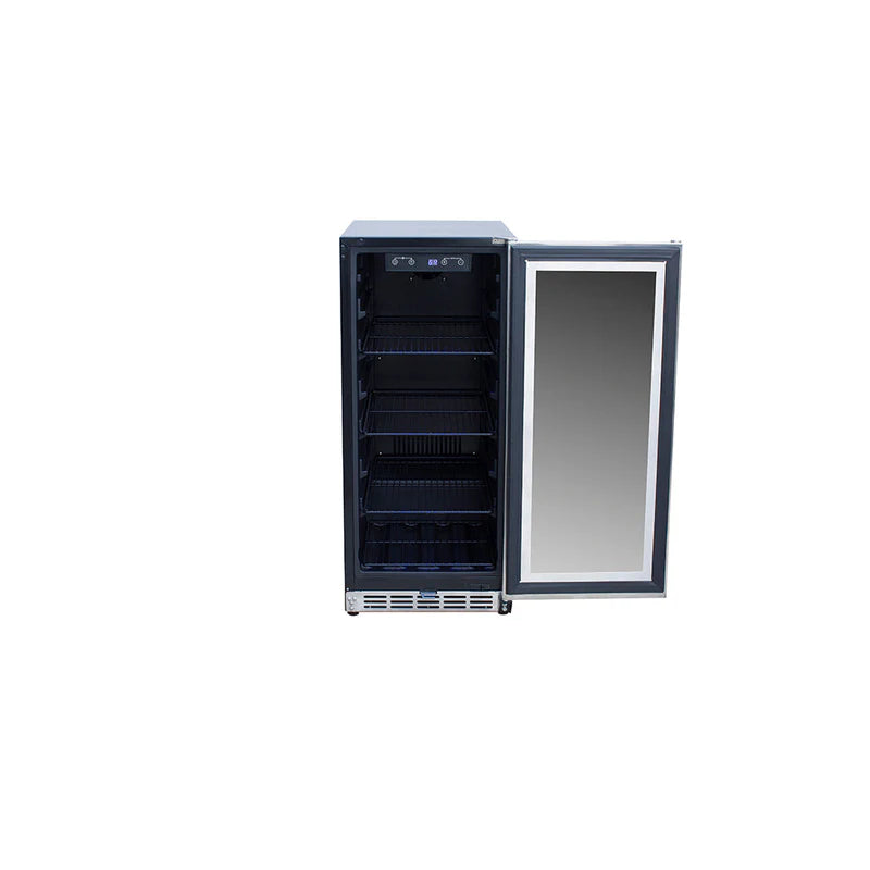 AMD 15" Outdoor Rated Fridge with Glass Door - AMD-RFR-15G