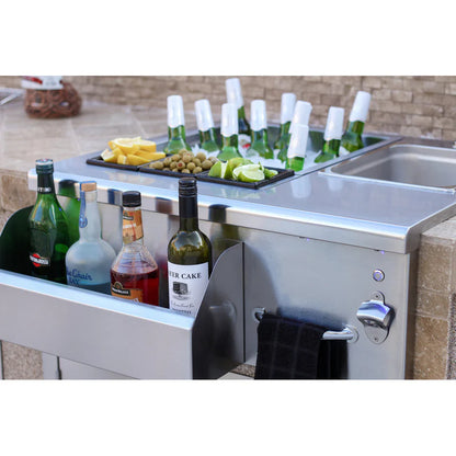 TrueFlame 30" Lighted Beverage & Prep Station - TF-BC-30L-W