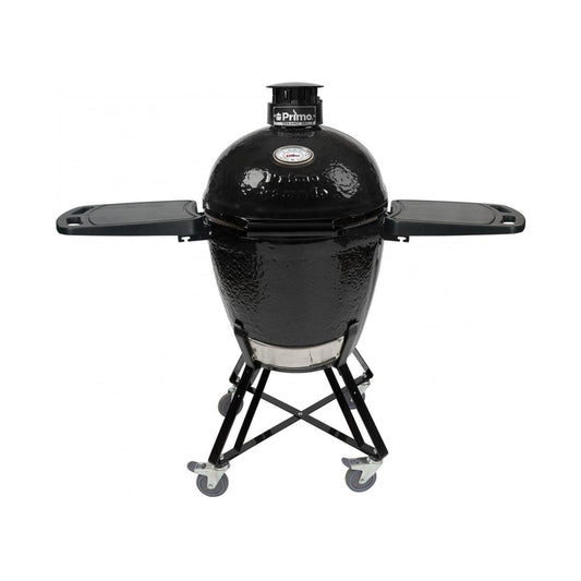 Primo All-In-One Round Ceramic Kamado Grill With Cradle & Side Shelves - PGCRC