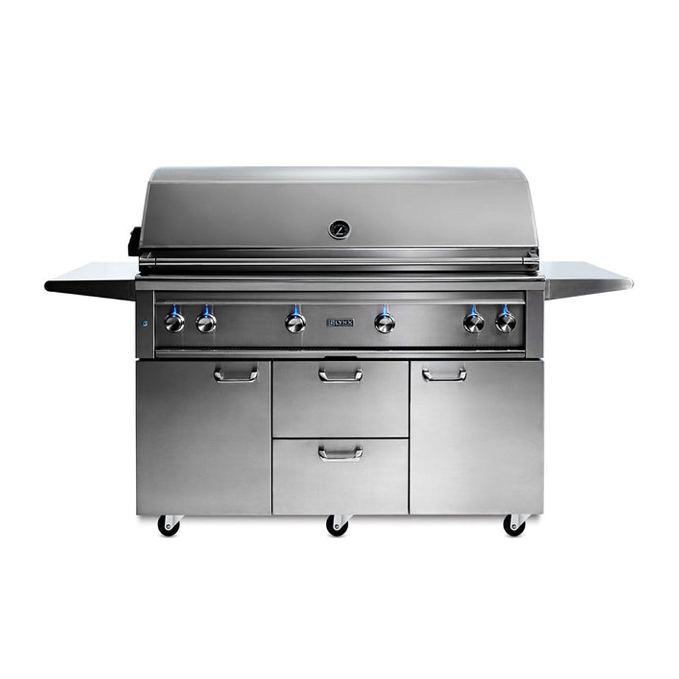 Lynx 54-Inch Professional Gas Grill On Cart with 3 Ceramic & 1 Trident Infrared Burners - L54TRF