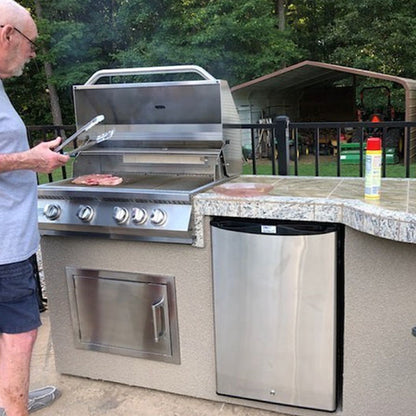 Kokomo Island - Maui 7'6" BBQ with 33" Round Bar on one end Led Lights and Built In BBQ